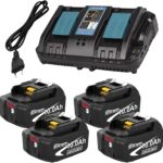 4er-Pack 18V 10,0Ah für Makita Akkus 18V LXT + 6A Doppel Ladegerät DC18RD