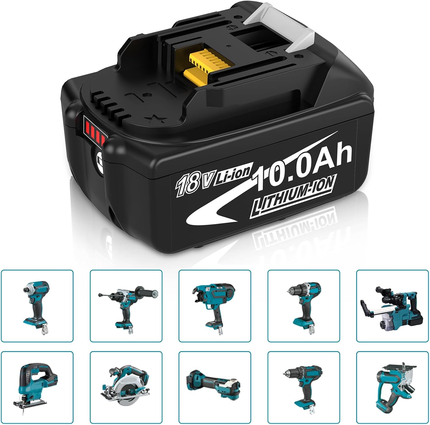 2X10000 mAh Kompatibel mit Makita Akku 18V BL1850B BL1860B BL1840B, Akku kompatibel mit Makita Ladegerät 18V DC18SD, DC18RC, DC18RD und LXT-18V-Serie 5 2X10000 mAh Kompatibel mit Makita Akku 18V BL1850B BL1860B BL1840B, Akku kompatibel mit Makita Ladegerät 18V DC18SD, DC18RC, DC18RD und LXT-18V-Serie – Bild 5