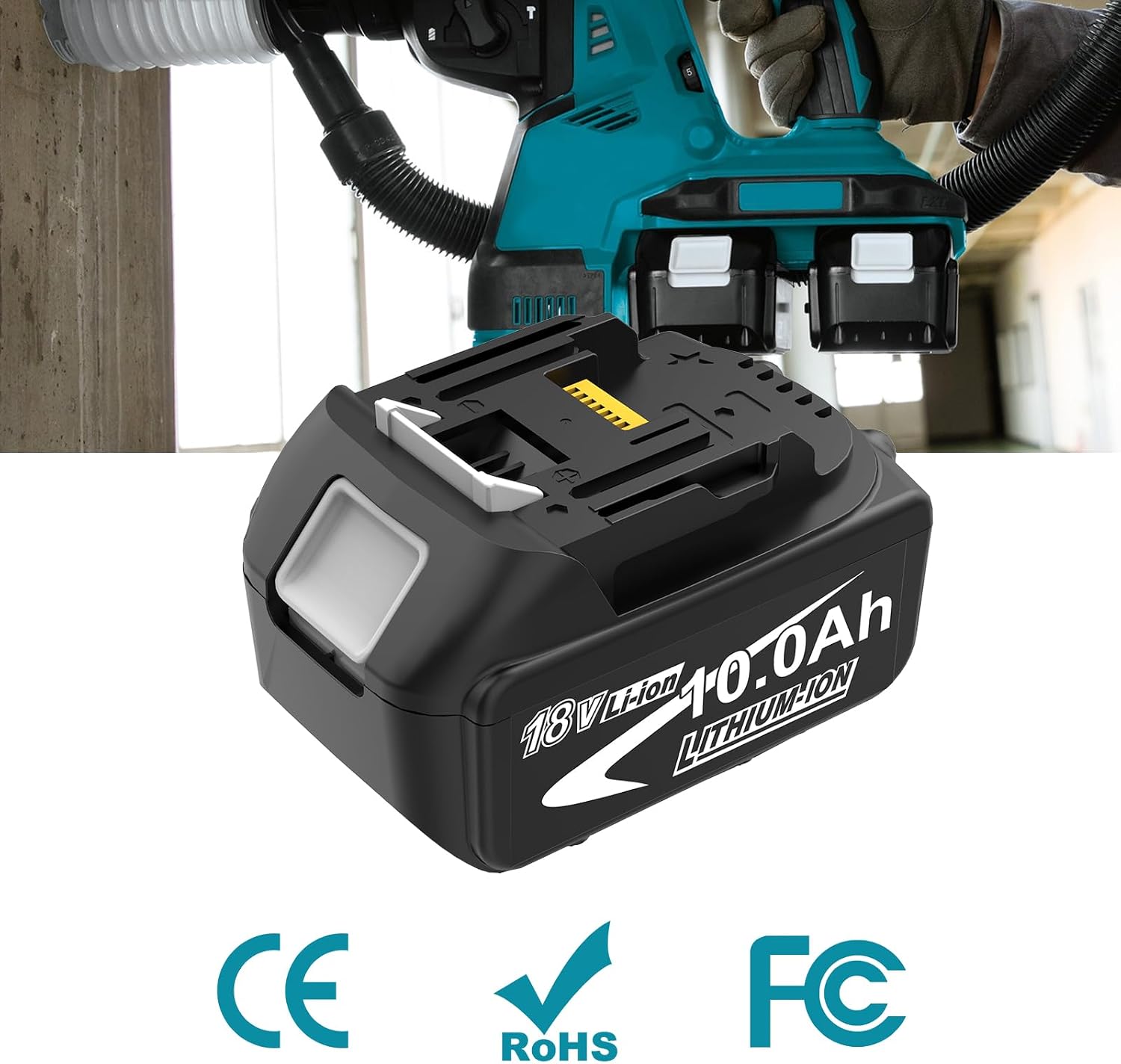 2X10000 mAh Kompatibel mit Makita Akku 18V BL1850B BL1860B BL1840B, Akku kompatibel mit Makita Ladegerät 18V DC18SD, DC18RC, DC18RD und LXT-18V-Serie 3 2X10000 mAh Kompatibel mit Makita Akku 18V BL1850B BL1860B BL1840B, Akku kompatibel mit Makita Ladegerät 18V DC18SD, DC18RC, DC18RD und LXT-18V-Serie – Bild 3