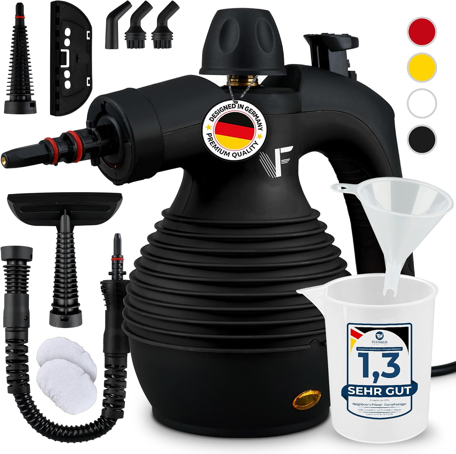 Neighbour's Friend® Dampfreiniger Neues Modell – Leistungsstarker Hand Steam Cleaner, 3,5 Bar Druck, 4m Kabel, 350ml Tank I Handdampfreiniger für Auto, Werkstatt, Haushalt & Fensterreinigung 2 Neighbour's Friend® Dampfreiniger Neues Modell – Leistungsstarker Hand Steam Cleaner, 3,5 Bar Druck, 4m Kabel, 350ml Tank I Handdampfreiniger für Auto, Werkstatt, Haushalt & Fensterreinigung – Bild 2