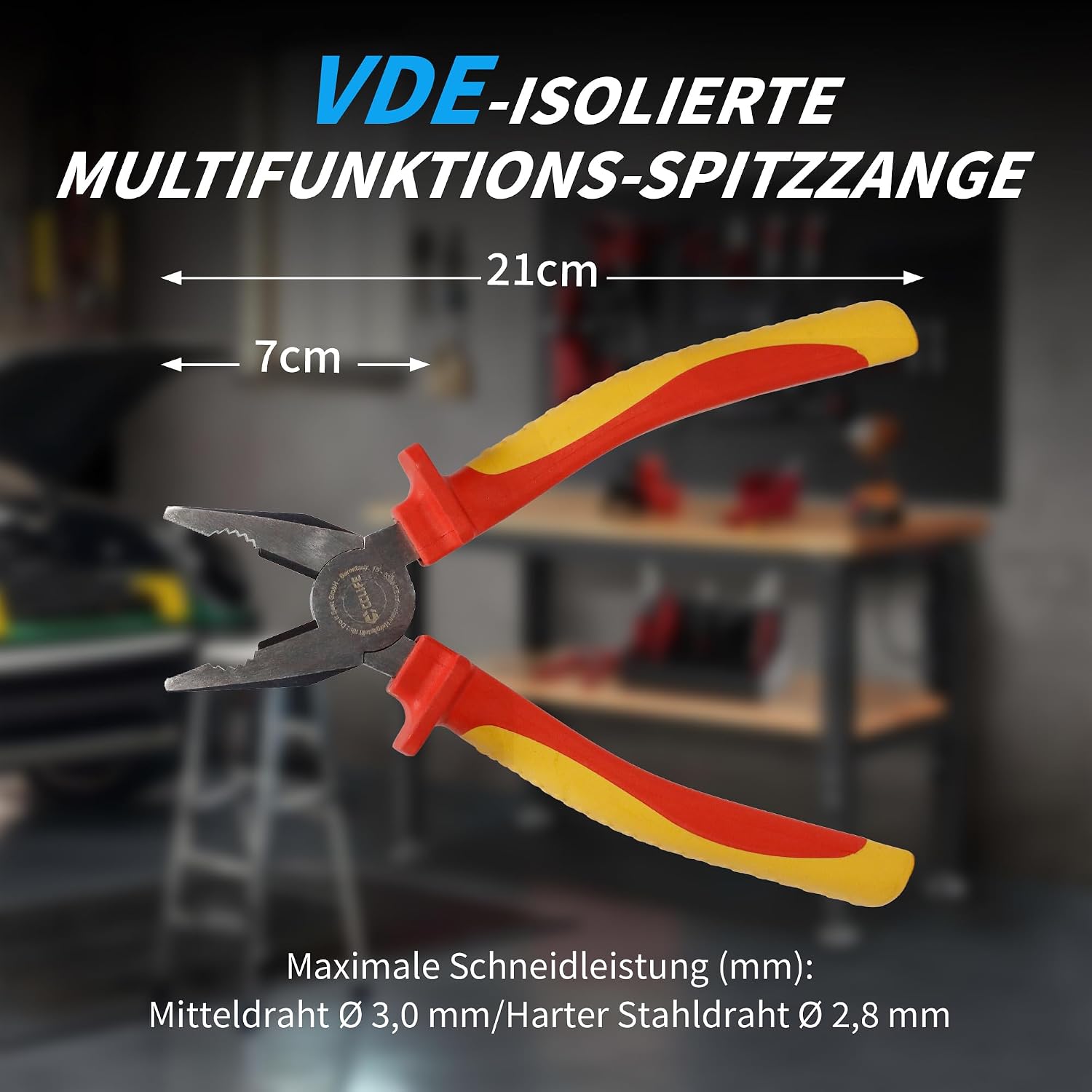 CCLIFE VDE Kombizange 200mm, isolierte Zange 1000V, Cr-V Stahl, 3-in-1 2 CCLIFE VDE Kombizange 200mm, isolierte Zange 1000V, Cr-V Stahl, 3-in-1 – Bild 2