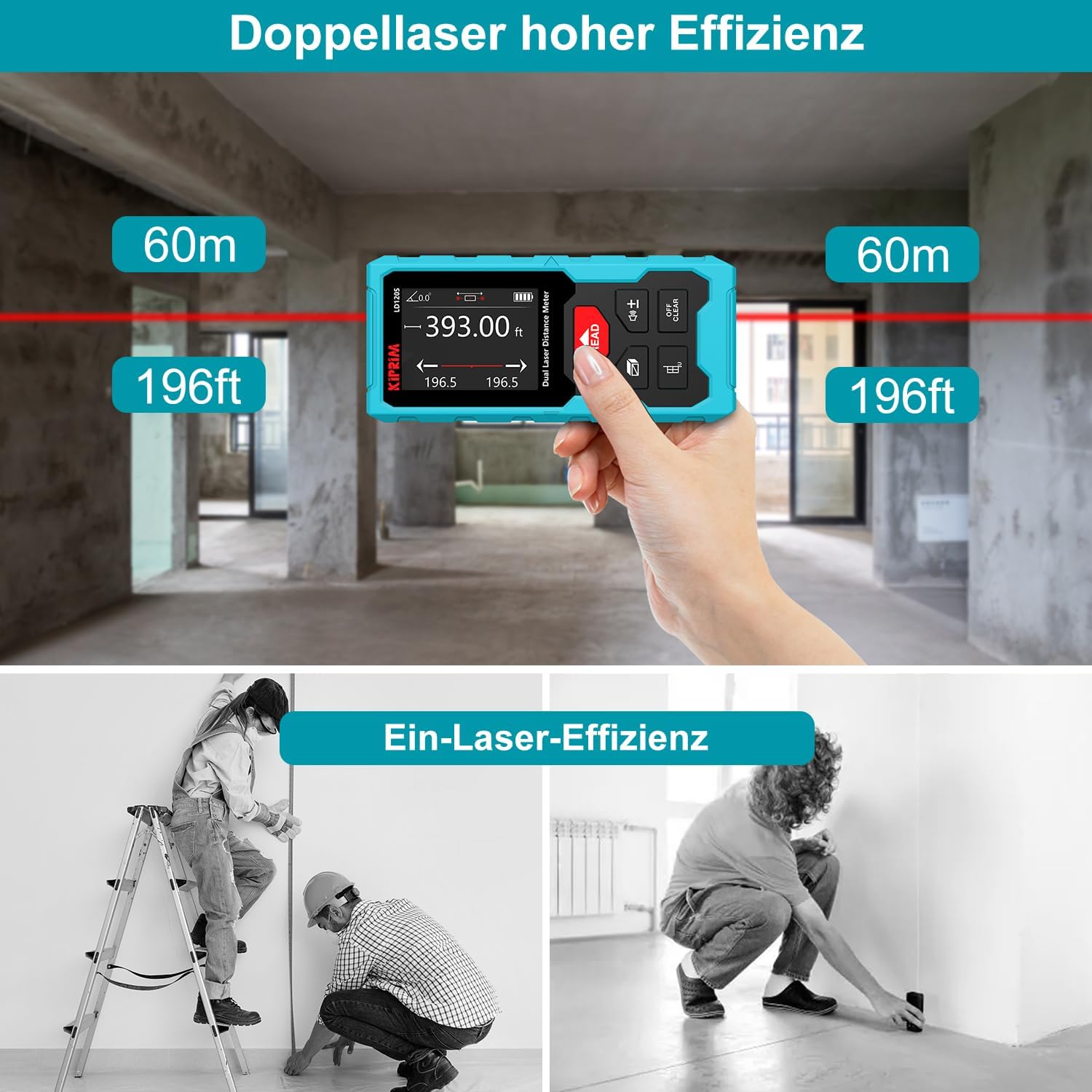 Kiprim LD120S Bilaterale Laser-Entfernungsmesser bis 120 m 2 Kiprim LD120S Bilaterale Laser-Entfernungsmesser bis 120 m – Bild 2