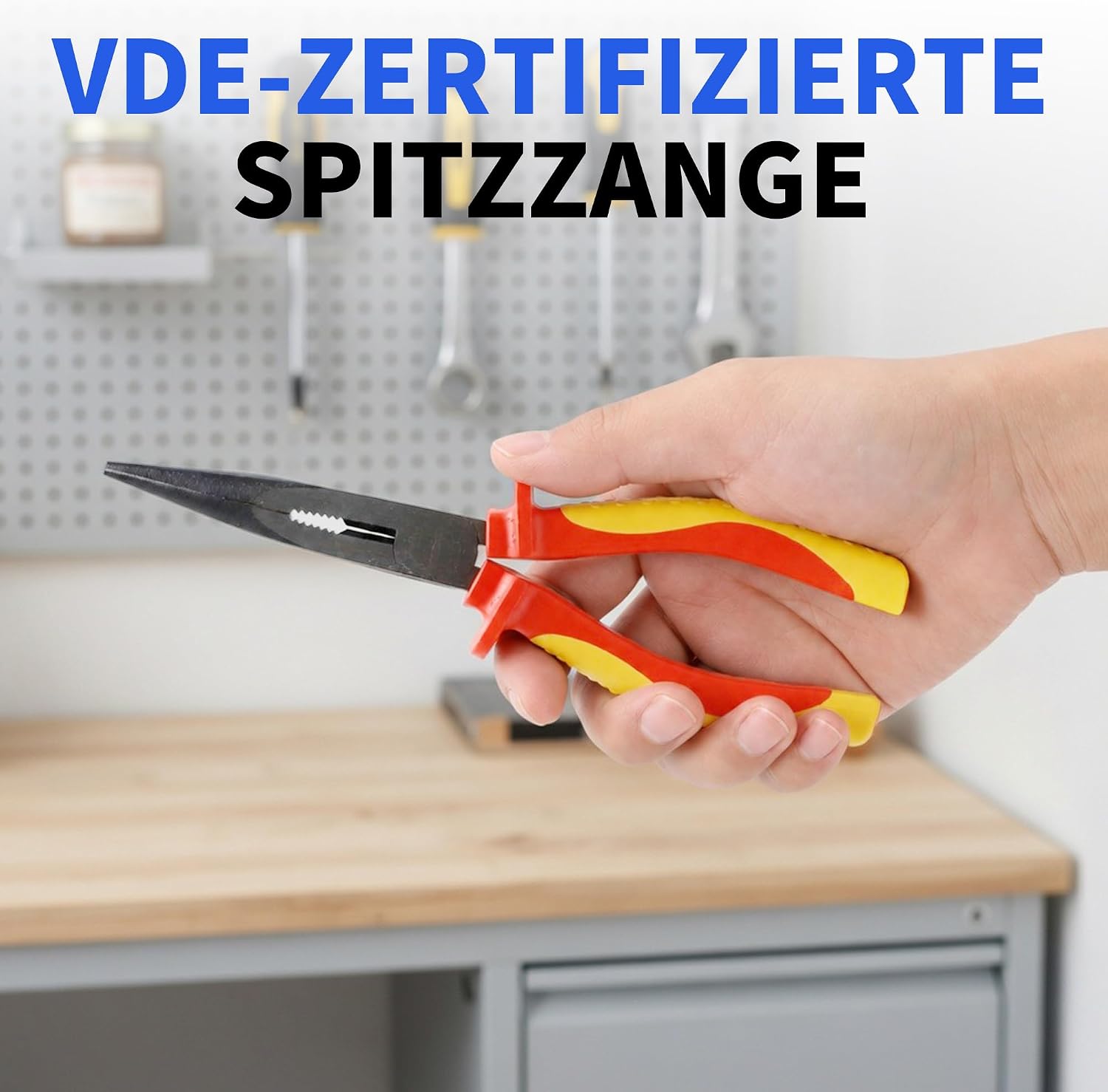 CCLIFE VDE Spitzzange 200mm, feine Spitze, 1000V, Cr-V Stahl, mit Schneide 4 CCLIFE VDE Spitzzange 200mm, feine Spitze, 1000V, Cr-V Stahl, mit Schneide – Bild 4