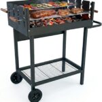 Amig - Holzkohlegrill - 94 x 51 x 93 cm - Schwarz - Aus Stahl gefertigt - für Garten und Terrasse mit Familiennutzung und einfachem Aufbau, bequemer Reinigung und konsistenter Qualität. Mod. DRAKEN