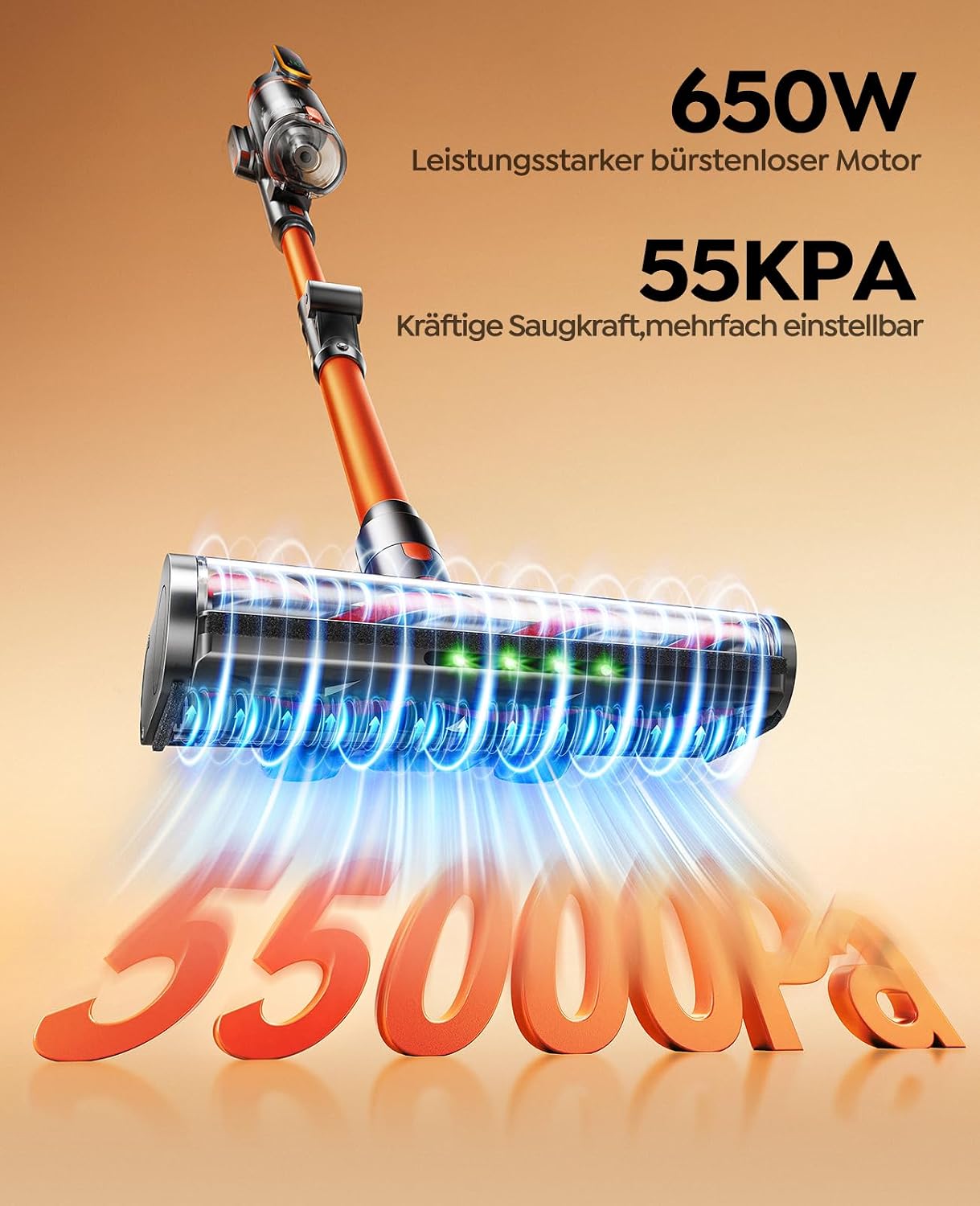 Fieety Akku Staubsauger Kabellos, 650W/55kPa/70Min Faltbares Saugrohr 3 Fieety Akku Staubsauger Kabellos, 650W/55kPa/70Min Faltbares Saugrohr – Bild 3
