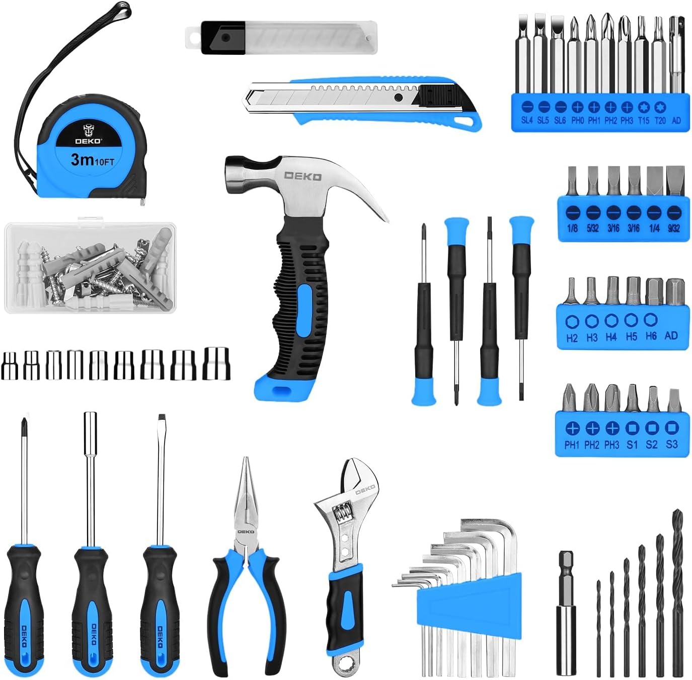 DEKO Werkzeugkoffer 126-teilig mit 8V-Akkuschrauber und LED, Blau 3 DEKO Werkzeugkoffer 126-teilig mit 8V-Akkuschrauber und LED, Blau – Bild 3