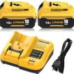 2X10.0Ah/10000mAh Ersatzakku für Dewalt Akku 18V + Ladegerät DCB107