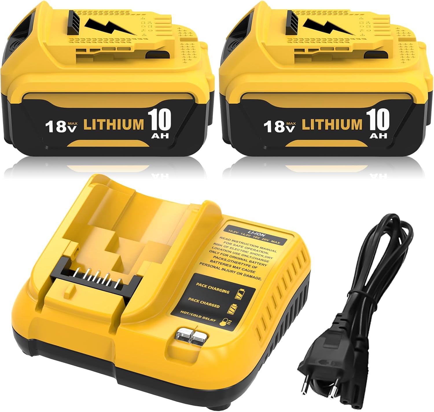 2X10.0Ah/10000mAh Ersatzakku für Dewalt Akku 18V + Ladegerät DCB107 1 2X10.0Ah/10000mAh Ersatzakku für Dewalt Akku 18V + Ladegerät DCB107