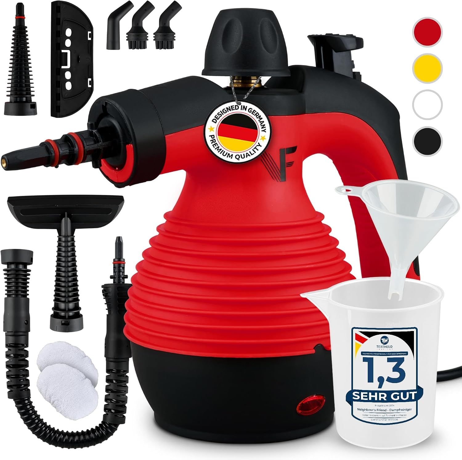 Neighbour's Friend® Dampfreiniger Neues Modell – Leistungsstarker Hand Steam Cleaner, 3,5 Bar Druck, 4m Kabel, 350ml Tank I Handdampfreiniger für Auto, Werkstatt, Haushalt & Fensterreinigung 1 Neighbour's Friend® Dampfreiniger Neues Modell – Leistungsstarker Hand Steam Cleaner, 3,5 Bar Druck, 4m Kabel, 350ml Tank I Handdampfreiniger für Auto, Werkstatt, Haushalt & Fensterreinigung