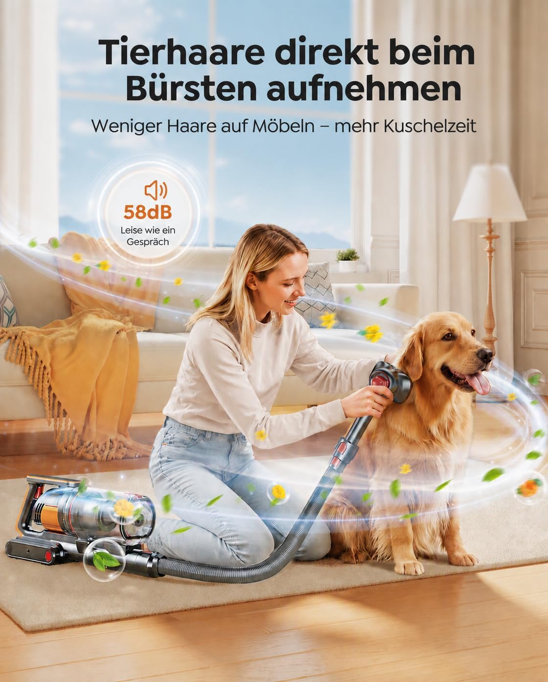 Fieety 650W/55KPa/70Min Akku Staubsauger für Tierhaare mit Tierpflegebürste 4 Fieety 650W/55KPa/70Min Akku Staubsauger für Tierhaare mit Tierpflegebürste – Bild 4