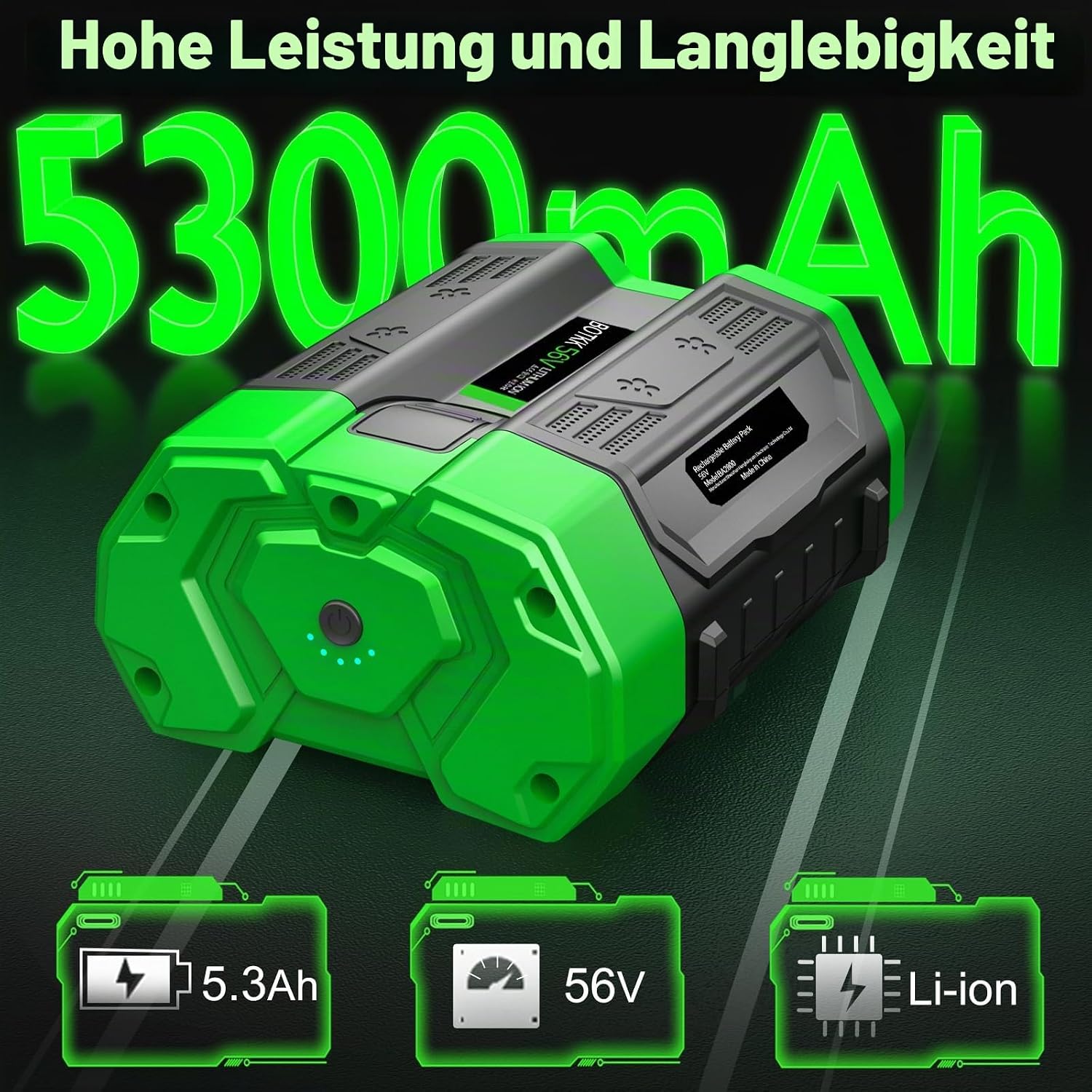 56V 5,3Ah Li-Ion Ersatzakku BA2800 für EGO 56V Akku BA2800T BA4200 BA1400 BA1400T 2 56V 5,3Ah Li-Ion Ersatzakku BA2800 für EGO 56V Akku BA2800T BA4200 BA1400 BA1400T – Bild 2