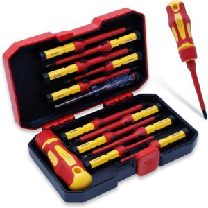 CCLIFE VDE Schraubendreher Set 13-tlg 1000V mit Wechselklingen