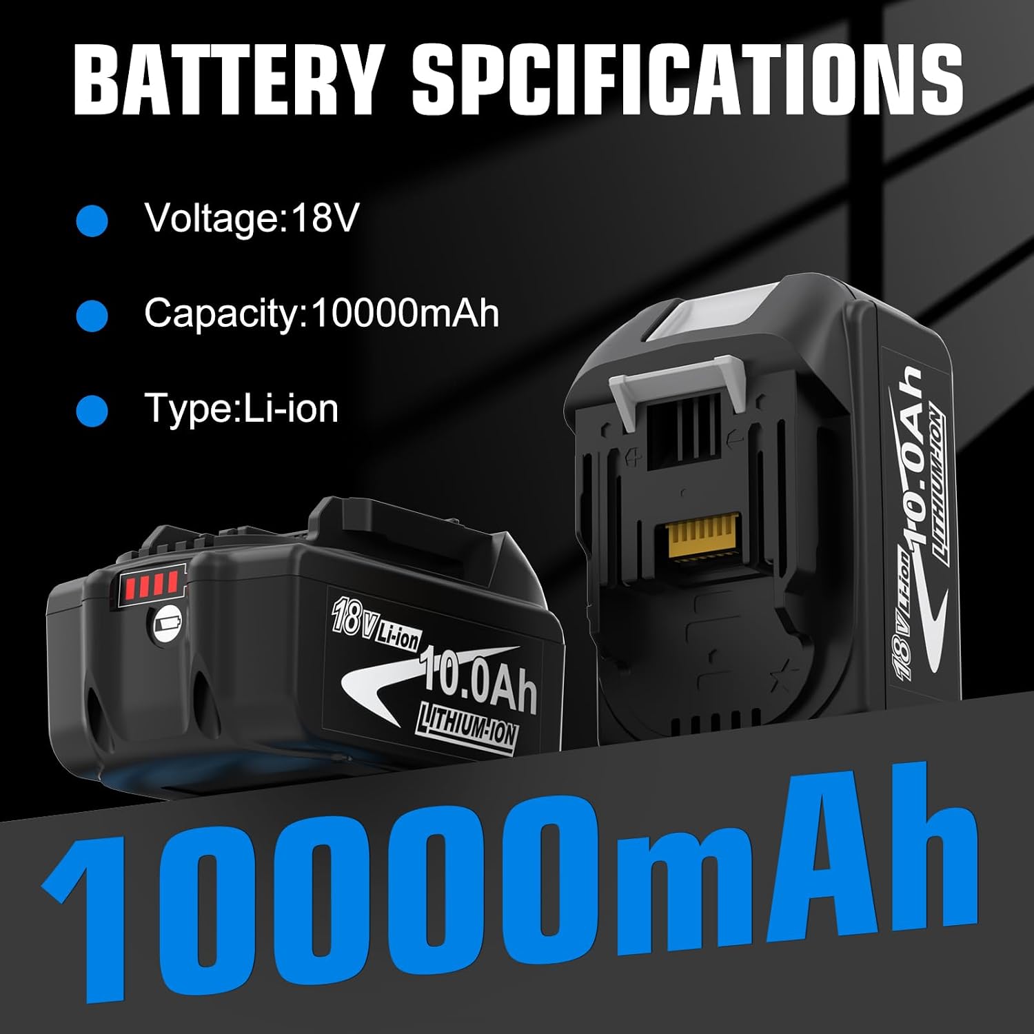 2X 10.0Ah Ersatzakku für Makita 18V Akku BL1860B BL1850B 2 2X 10.0Ah Ersatzakku für Makita 18V Akku BL1860B BL1850B – Bild 2