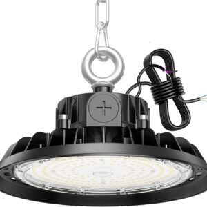 UFO LED 100W Werkstattlampe Superhelle Werkstatt Deckenleuchte Dimmbare 60W/80W/100W High Bay Light 17000LM LED Hallenstrahle Treiber 4000K IP65 Industriestrahler 120° für Fabriken, Lager