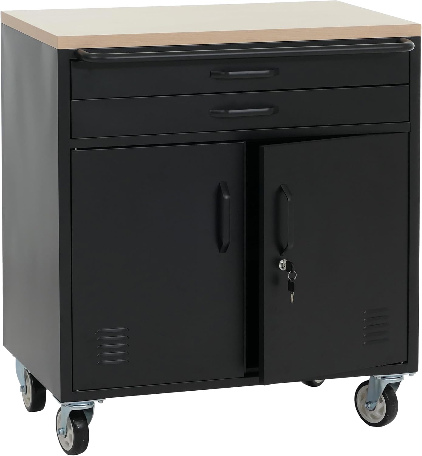 Mendler Werkstattwagen HWC-R18, Staufächer Stahl 85x75x53cm - schwarz 4 Mendler Werkstattwagen HWC-R18, Staufächer Stahl 85x75x53cm - schwarz – Bild 4