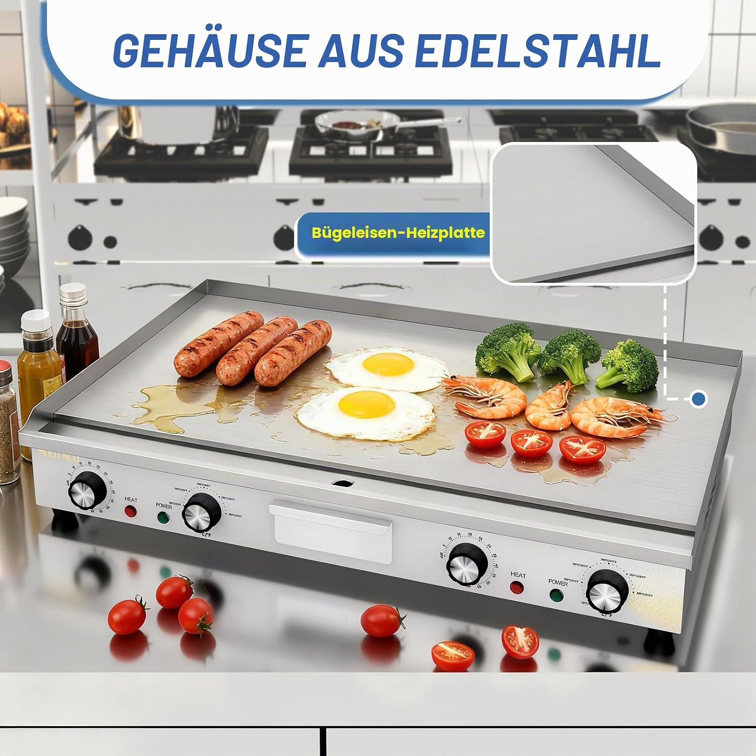 73cm Elektrische Grillplatte Gastro Elektrogrill mit Zeitschaltuhr 4 73cm Elektrische Grillplatte Gastro Elektrogrill mit Zeitschaltuhr – Bild 4