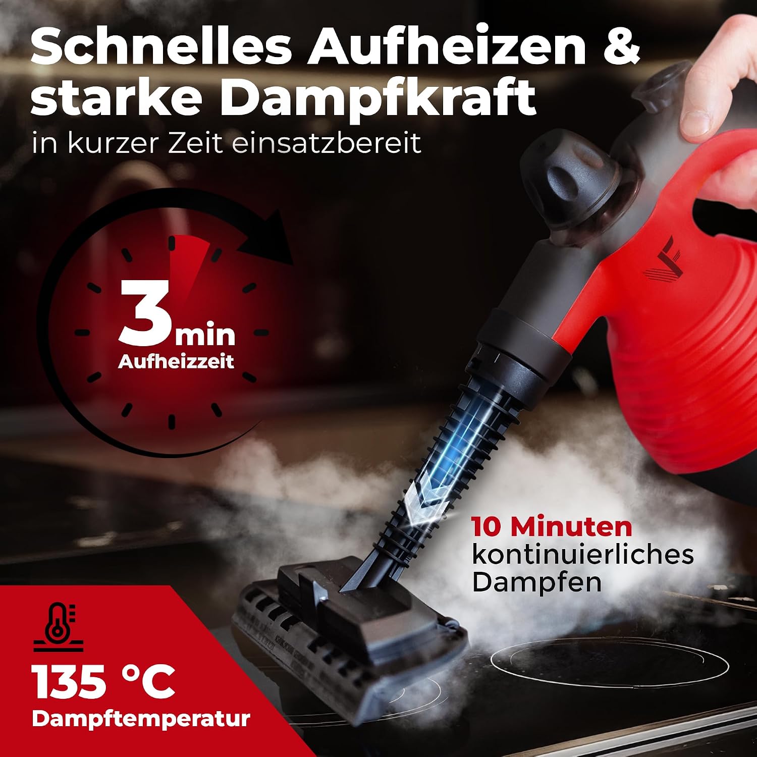 Neighbour's Friend® Dampfreiniger Neues Modell – Leistungsstarker Hand Steam Cleaner, 3,5 Bar Druck, 4m Kabel, 350ml Tank I Handdampfreiniger für Auto, Werkstatt, Haushalt & Fensterreinigung 4 Neighbour's Friend® Dampfreiniger Neues Modell – Leistungsstarker Hand Steam Cleaner, 3,5 Bar Druck, 4m Kabel, 350ml Tank I Handdampfreiniger für Auto, Werkstatt, Haushalt & Fensterreinigung – Bild 4