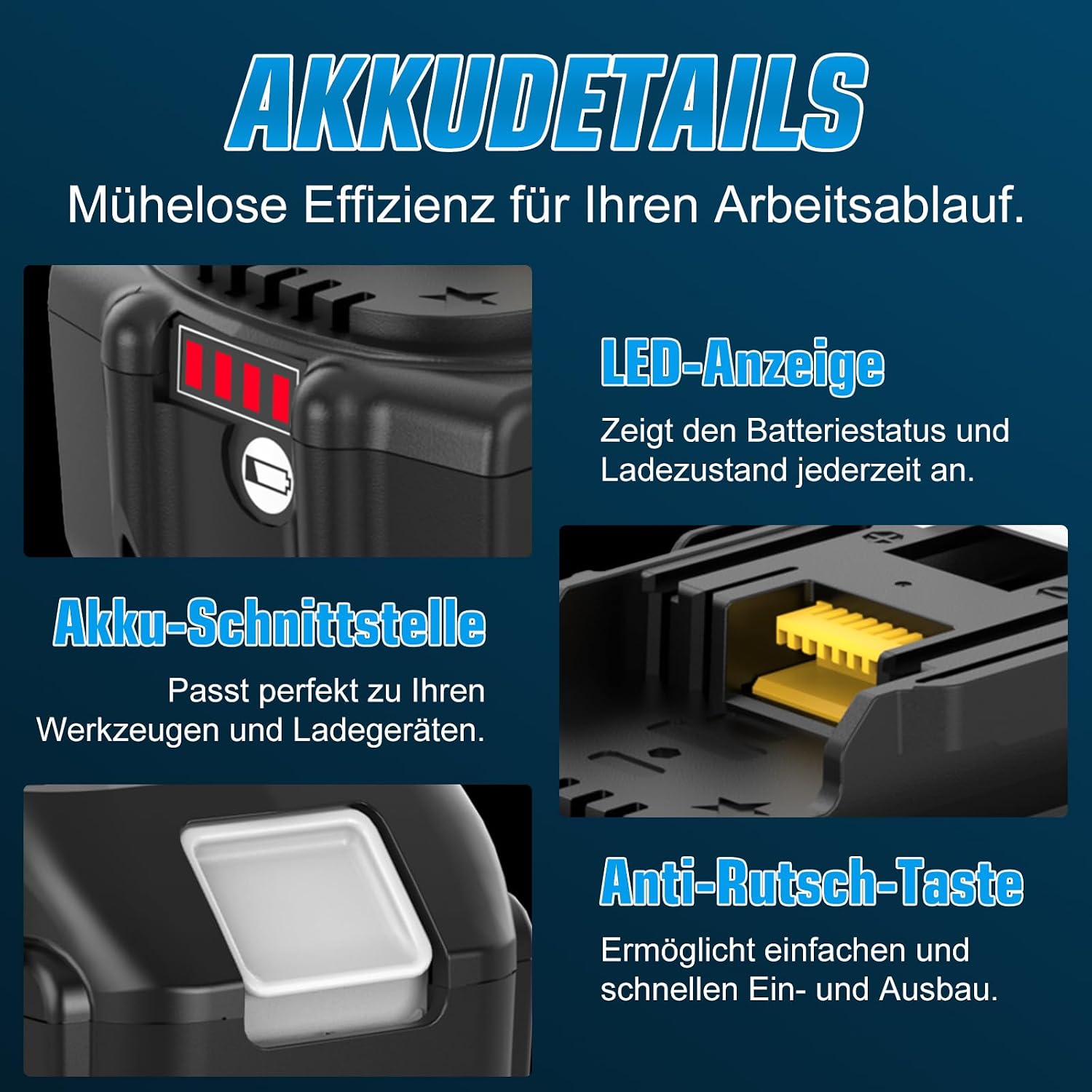 2Stück 10.0Ah Ersatzakku für Makita Akkus 18V LXT BL1850B 3 2Stück 10.0Ah Ersatzakku für Makita Akkus 18V LXT BL1850B – Bild 3
