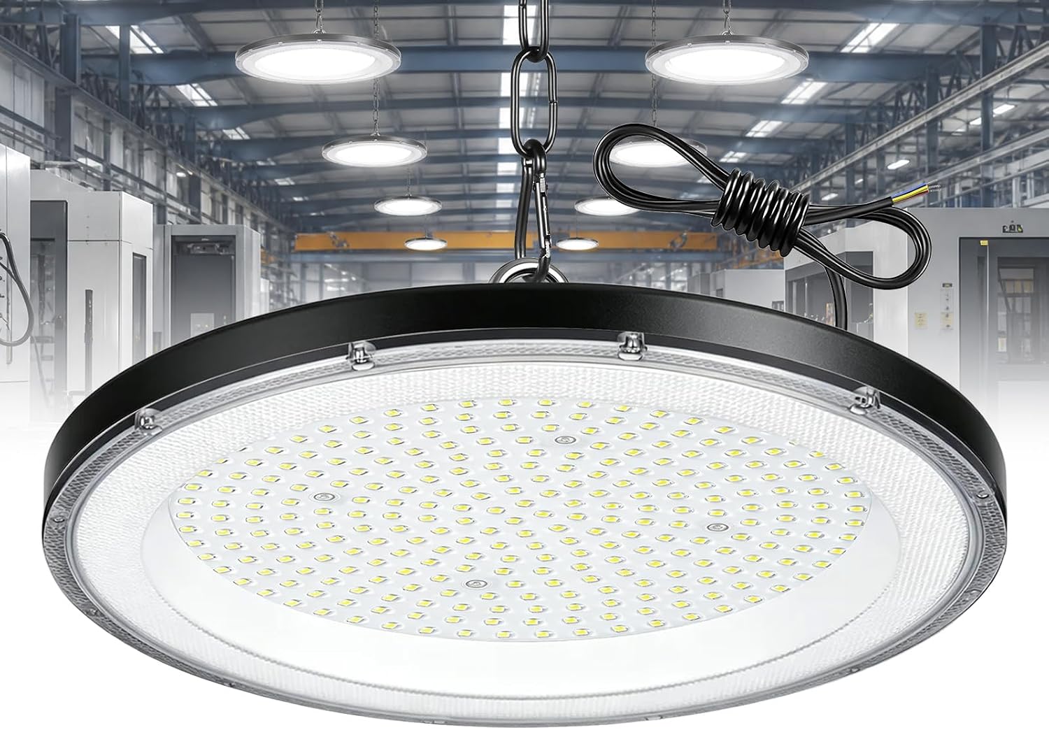 500W UFO LED High Bay Light, Hallenstrahler 50000LM, 6500K Kaltweiß UFO LED Werkstattlampe, IP65 Wasserdichte Industrielampe High Bay Licht für Fabriken,Garage,Lagerhaus (1 Stück, 500W) 2 500W UFO LED High Bay Light, Hallenstrahler 50000LM, 6500K Kaltweiß UFO LED Werkstattlampe, IP65 Wasserdichte Industrielampe High Bay Licht für Fabriken,Garage,Lagerhaus (1 Stück, 500W) – Bild 2