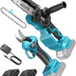 SEESII 6 Zoll Mini Akku Kettensäge, 2-in-1 Elektrische Astschere für Stamm