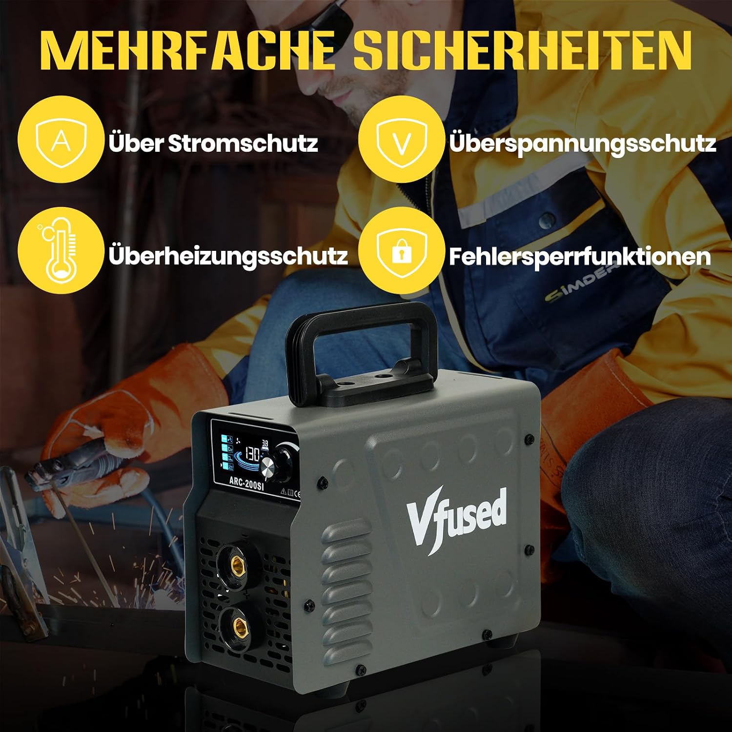 Elektrodenschweißgerät 130A 2.2kg, IGBT Heißstart Lift-TIG 4 Elektrodenschweißgerät 130A 2.2kg, IGBT Heißstart Lift-TIG – Bild 4