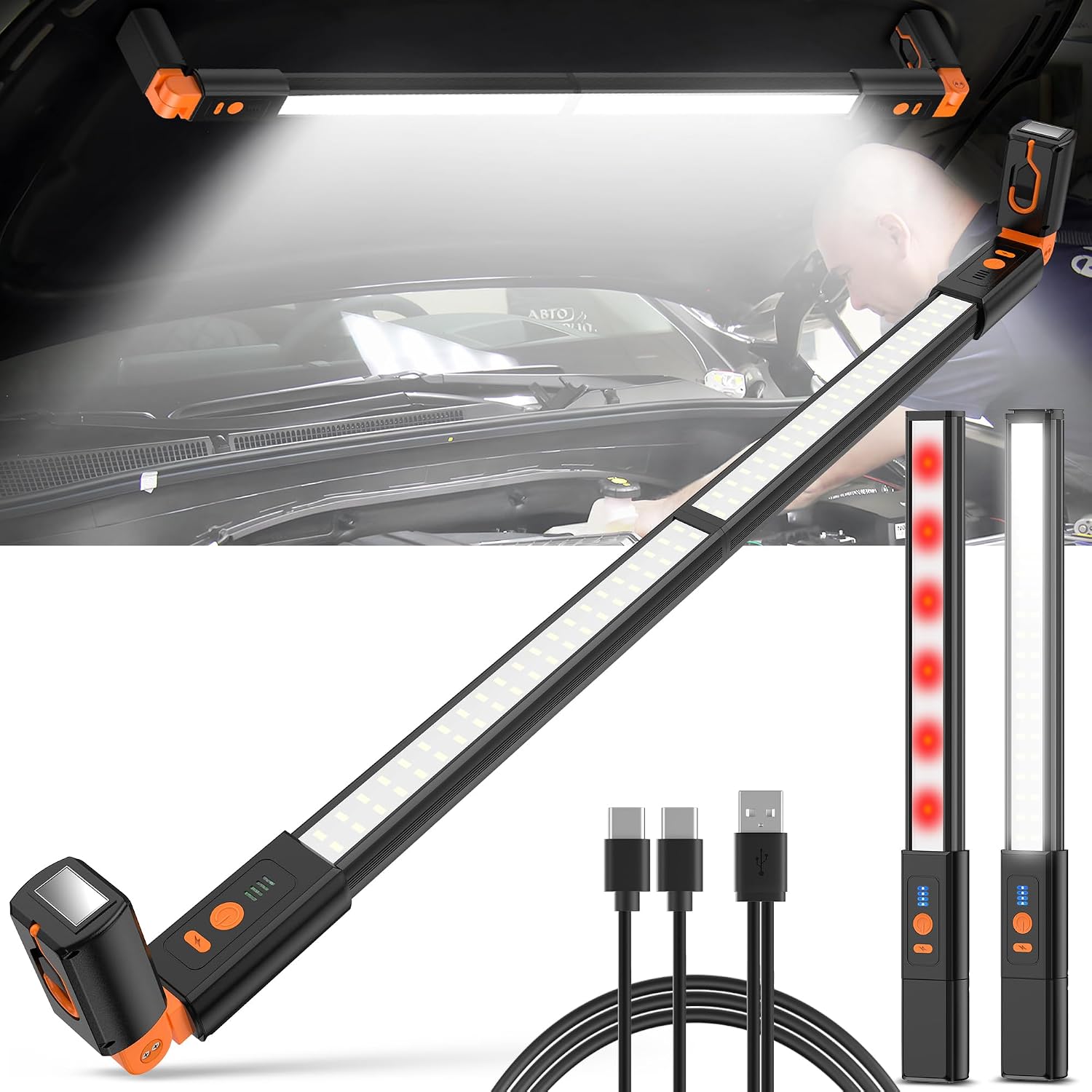 daphomeu LED Motorhaubenleuchte Wiederaufladbar, Abnehmbare Arbeitsleuchte 1 daphomeu LED Motorhaubenleuchte Wiederaufladbar, Abnehmbare Arbeitsleuchte