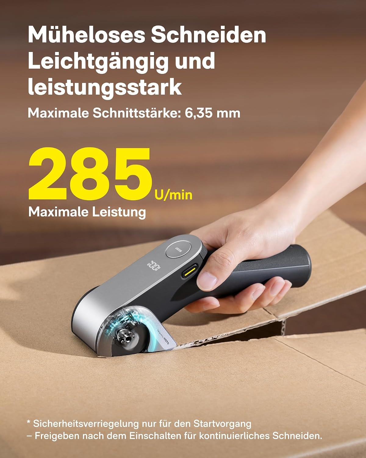 HOTO Kartonschneider Elektrisch, Titanklinge LED Display Elektrische Schere 2 HOTO Kartonschneider Elektrisch, Titanklinge LED Display Elektrische Schere – Bild 2