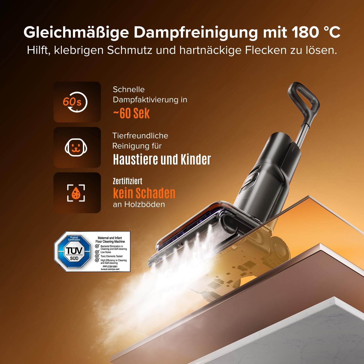roborock F25 Steam Set Nass Trockensauger mit Dampf, 180 °C Dampfmopp 2 roborock F25 Steam Set Nass Trockensauger mit Dampf, 180 °C Dampfmopp – Bild 2