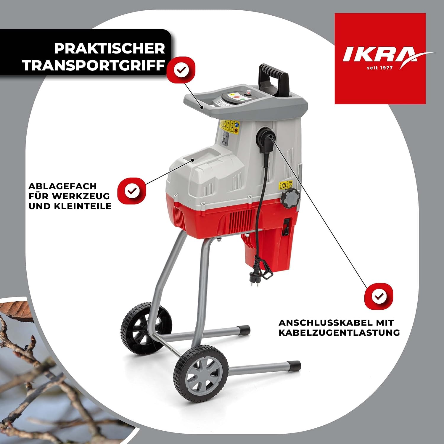 IKRA Elektro Gartenhäcksler Walzenhäcksler ILH 3000S, Aststärke bis 44mm 4 IKRA Elektro Gartenhäcksler Walzenhäcksler ILH 3000S, Aststärke bis 44mm – Bild 4