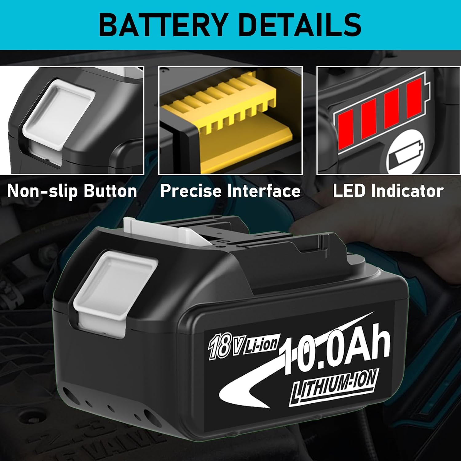 4Stück 18V 10.0Ah/10000mAh für Makita Akku 18V LXT Werkzeuge 4 4Stück 18V 10.0Ah/10000mAh für Makita Akku 18V LXT Werkzeuge – Bild 4