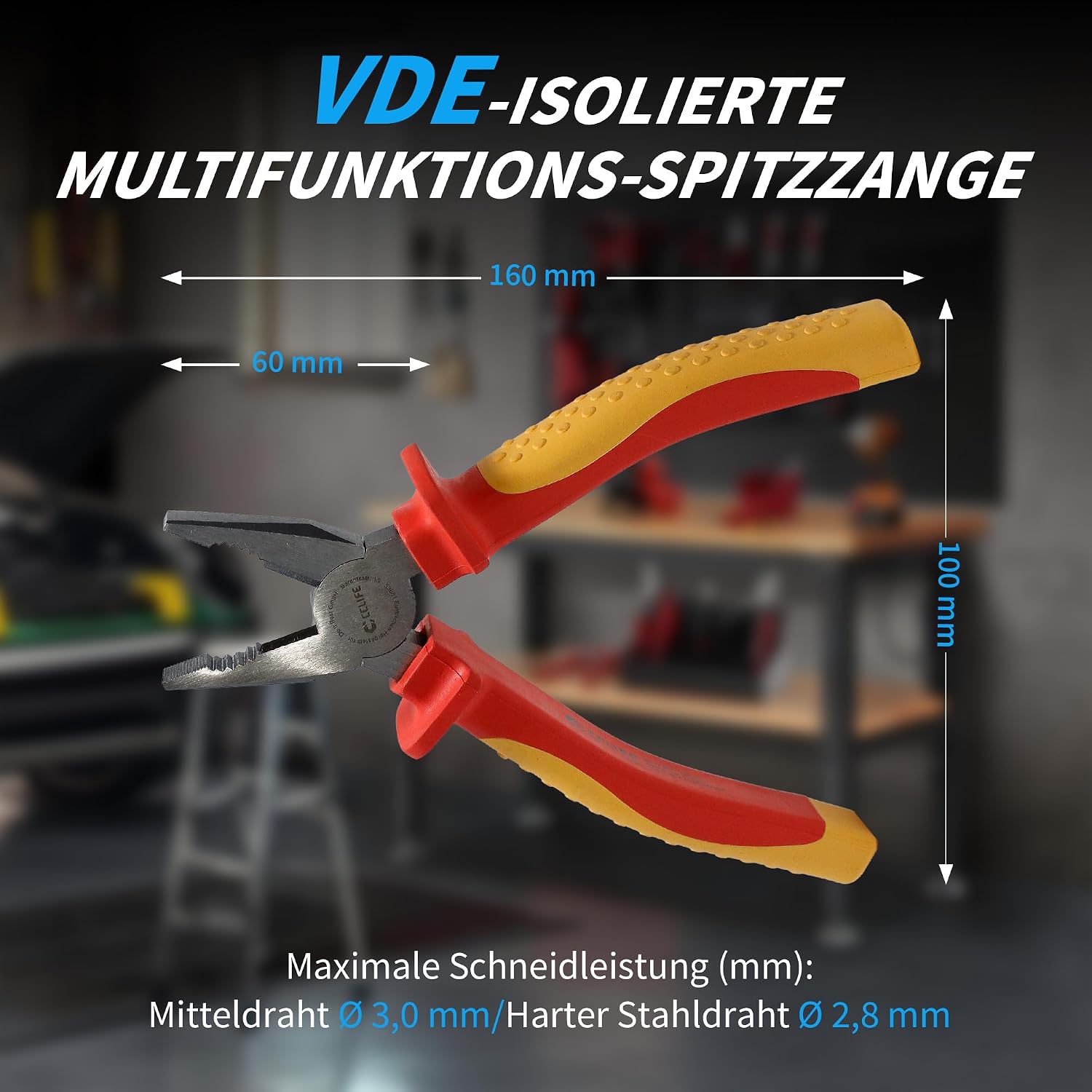 CCLIFE VDE Kombizange 180mm, isolierte Zange 1000V, Cr-V Stahl, 3-in-1 2 CCLIFE VDE Kombizange 180mm, isolierte Zange 1000V, Cr-V Stahl, 3-in-1 – Bild 2