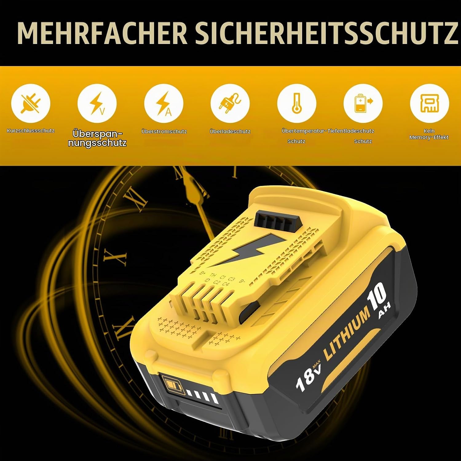 2 Stück 10.0Ah Ersatzakku für Dewalt Akku 18V DCB184 4 2 Stück 10.0Ah Ersatzakku für Dewalt Akku 18V DCB184 – Bild 4