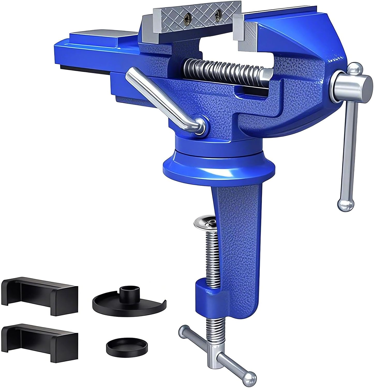 Tischschraubstock, 80mm Klein Schraubstock Klemmbar für Werkbank, Schraubstock Drehbar 360° mit Amboss & Achse für Holzbearbeitung, Bohren, Schneiden 1 Tischschraubstock, 80mm Klein Schraubstock Klemmbar für Werkbank, Schraubstock Drehbar 360° mit Amboss & Achse für Holzbearbeitung, Bohren, Schneiden