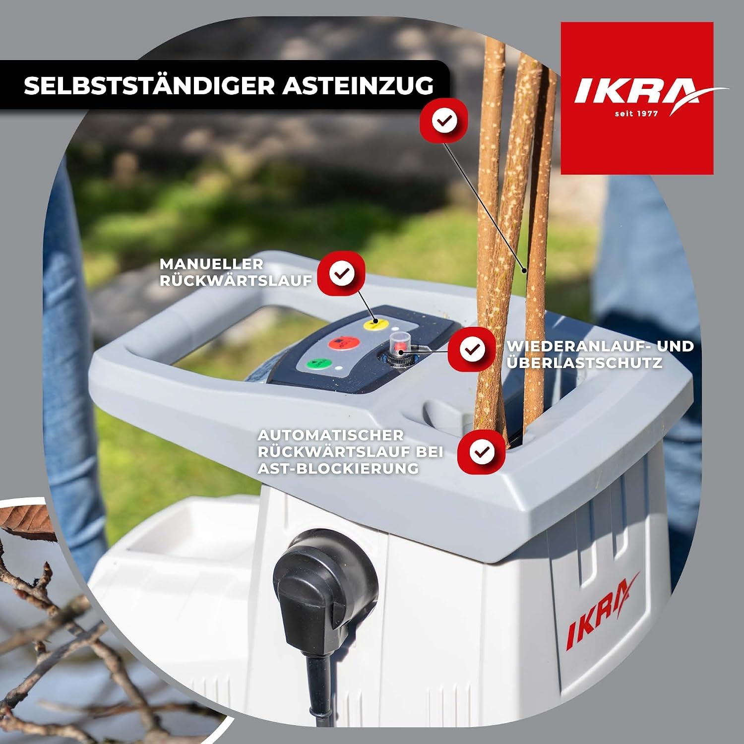 IKRA Elektro Gartenhäcksler Walzenhäcksler ILH 3000S, Aststärke bis 44mm 2 IKRA Elektro Gartenhäcksler Walzenhäcksler ILH 3000S, Aststärke bis 44mm – Bild 2
