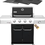Nexgrill Gourmet Pro 4-Brenner Gasgrill mit Seitenkochfeld & Plancha (Griddle-Max System) – Edelstahl Gasgrill mit porzellanbeschichteten Gusseisenrosten, Ideal für Garten, Balkon & BBQ-Events