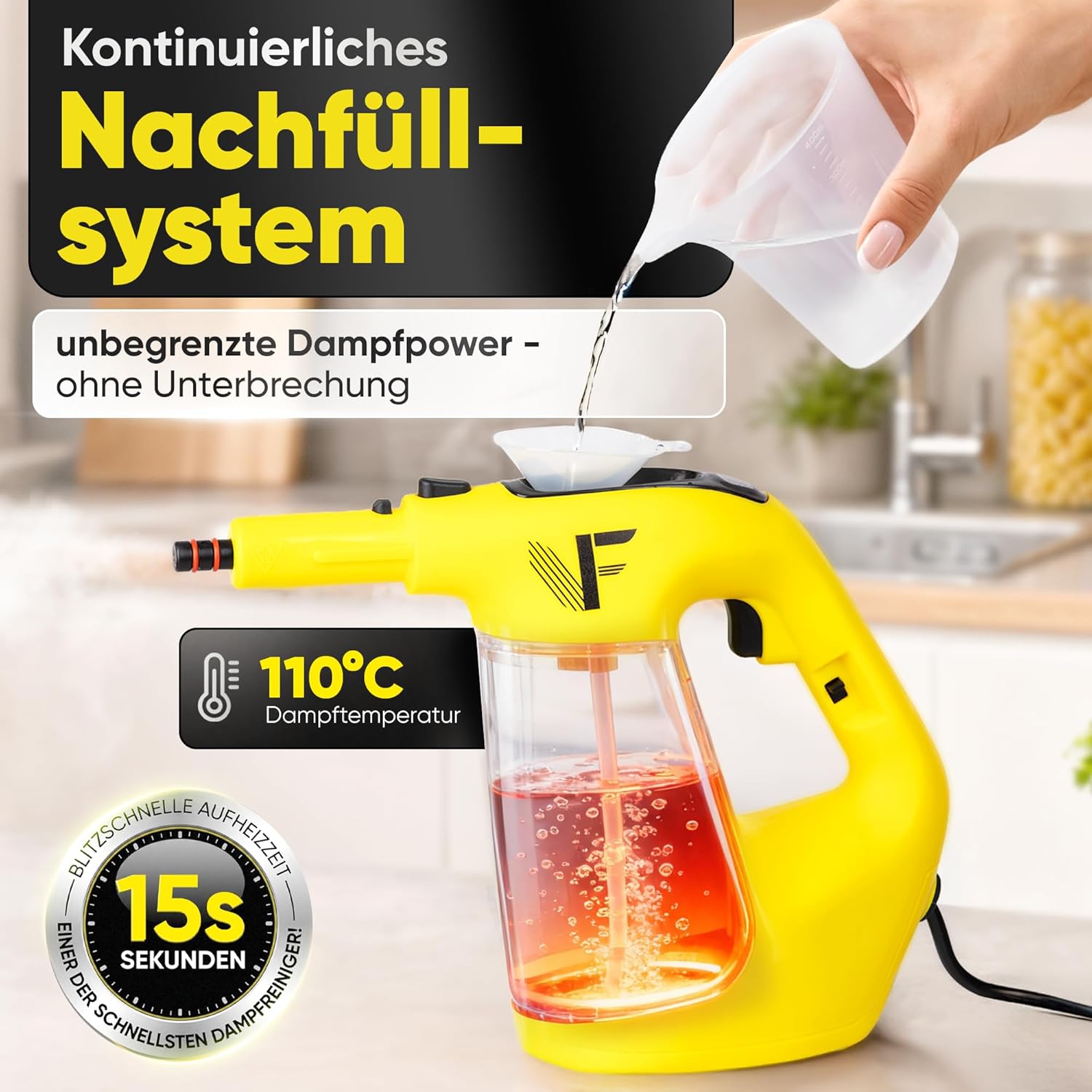 Neighbour's Friend® Dampfreiniger 2 in 1 mit Dampf Mop Funktion – Leistungsstarker Handdampfreiniger 1500W, 4m Kabel, 450ml Tank I Dampfreiniger Handgerät für Boden, Fenster, Bad, Teppich, Küche 3 Neighbour's Friend® Dampfreiniger 2 in 1 mit Dampf Mop Funktion – Leistungsstarker Handdampfreiniger 1500W, 4m Kabel, 450ml Tank I Dampfreiniger Handgerät für Boden, Fenster, Bad, Teppich, Küche – Bild 3