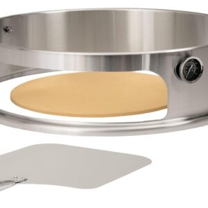 BBQ-Toro Edelstahl Pizza Element Ø 57 cm Kugelgrill, Pizzaeinsatz inkl. Schaufel, Pizzastein und Thermometer