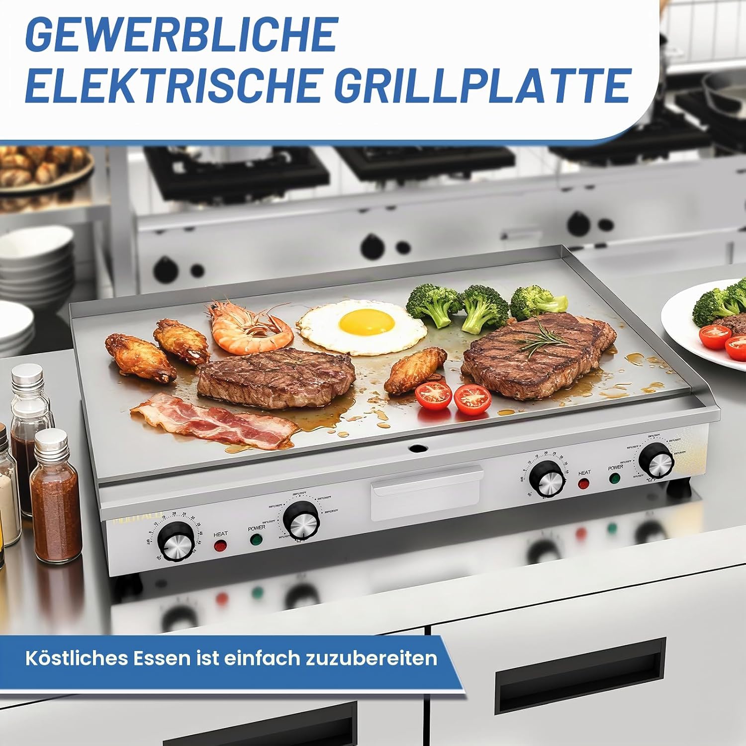 73cm Elektrische Grillplatte Gastro Elektrogrill mit Zeitschaltuhr 5 73cm Elektrische Grillplatte Gastro Elektrogrill mit Zeitschaltuhr – Bild 5