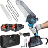 Mini Kettensäge mit Akku 4000mAh, 6 Zoll Akku kettensäge, Elektro kettensäge mit 2 Akku 2000mAh und Automatischer Öler, Handkettensäge Akku für Gartenscheren 4 71z76XuJ7xL. AC SL1500