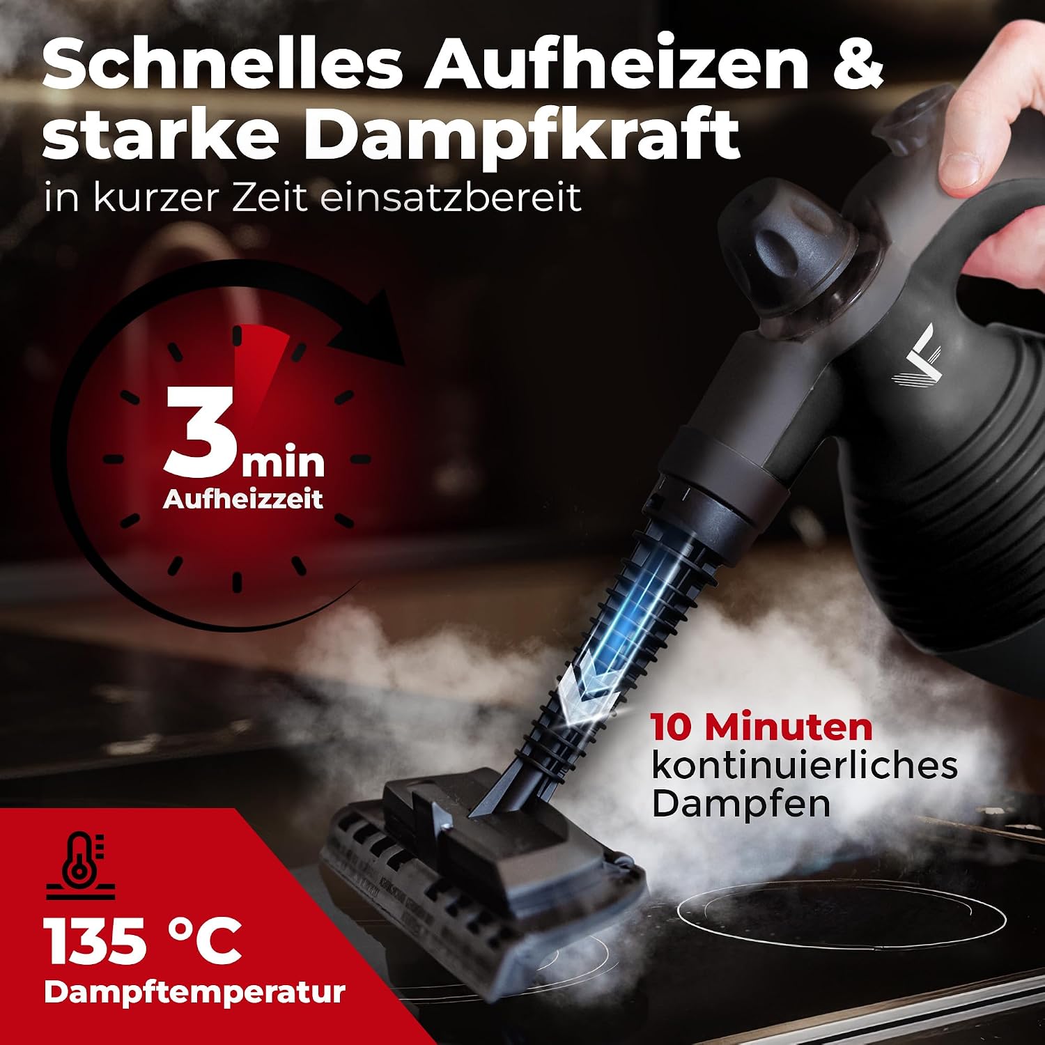 Neighbour's Friend® Dampfreiniger Neues Modell – Leistungsstarker Hand Steam Cleaner, 3,5 Bar Druck, 4m Kabel, 350ml Tank I Handdampfreiniger für Auto, Werkstatt, Haushalt & Fensterreinigung 5 Neighbour's Friend® Dampfreiniger Neues Modell – Leistungsstarker Hand Steam Cleaner, 3,5 Bar Druck, 4m Kabel, 350ml Tank I Handdampfreiniger für Auto, Werkstatt, Haushalt & Fensterreinigung – Bild 5