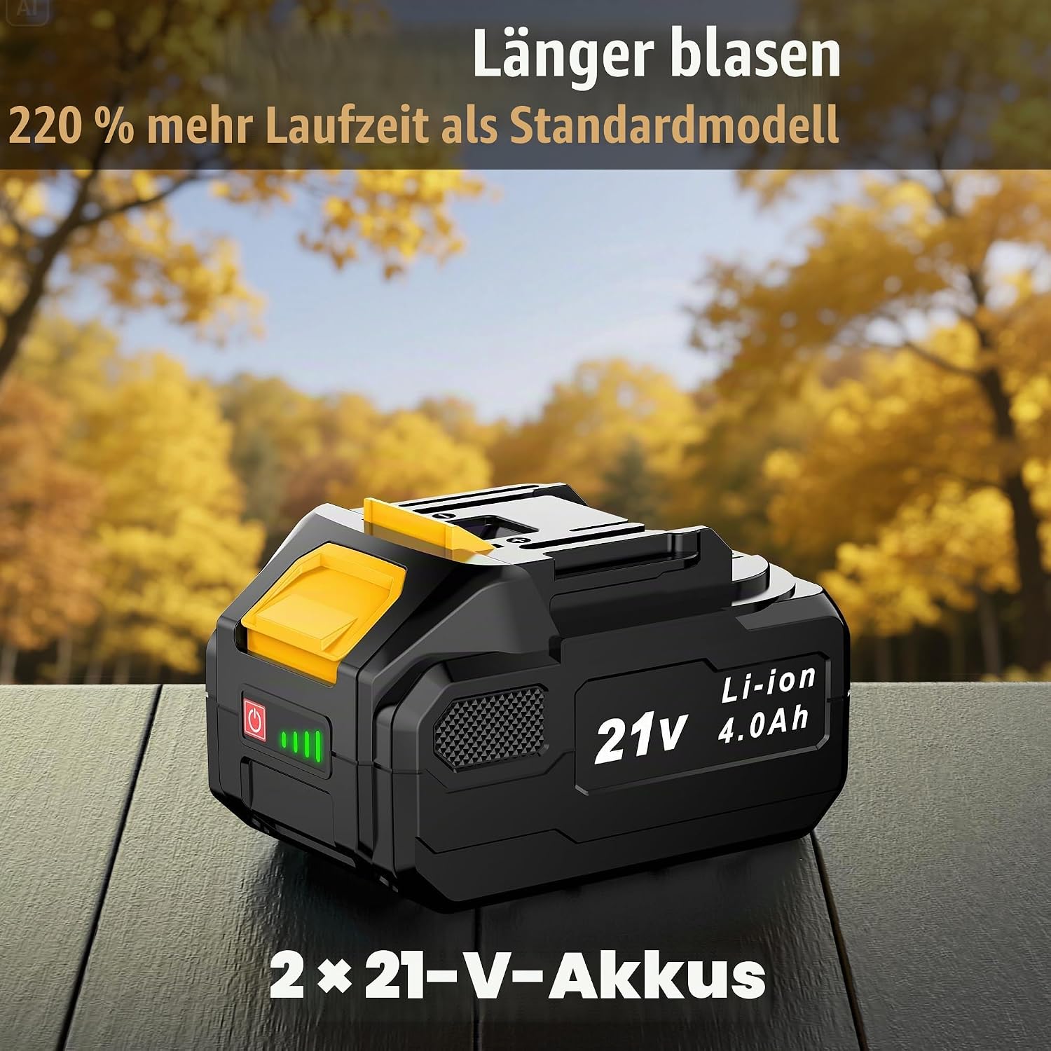 Akku-Laubbläser 21V, Laubbläser Akku mit 2×4,0Ah Akkus 3 Akku-Laubbläser 21V, Laubbläser Akku mit 2×4,0Ah Akkus – Bild 3