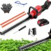 Akku Heckenschere Profi Hecken & Strauchschere, Heckenschere Elektrisch mit Akku und Ladegerät, 52cm Schwertlänge Inkl. Handschuhe, Schnittstärke 15mm Dual Schnittklingen Verstellbarer Griff 7 810Mbg5LgL. AC SL1500