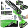 8 Zoll Akku-Mini-Kettensäge zum Beschneiden mit 2 Akkus & Schnellladegerät, Akku-Kettensäge mit Ölpumpe & Sicherheitsverriegelung für Holz- und Gartenschnitt 7 817WAYKsrkL. AC SL1500