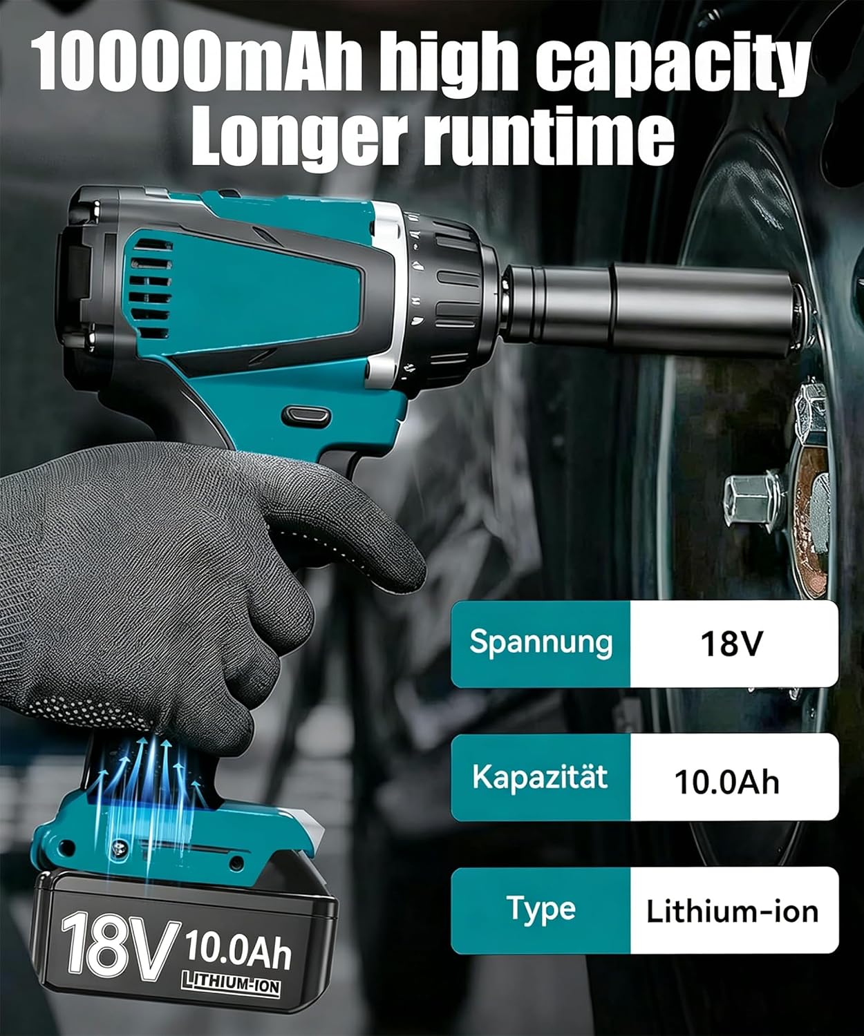 2X 18V 10.0Ah/10000mAh Ersatzakku für makita akku 2 2X 18V 10.0Ah/10000mAh Ersatzakku für makita akku – Bild 2