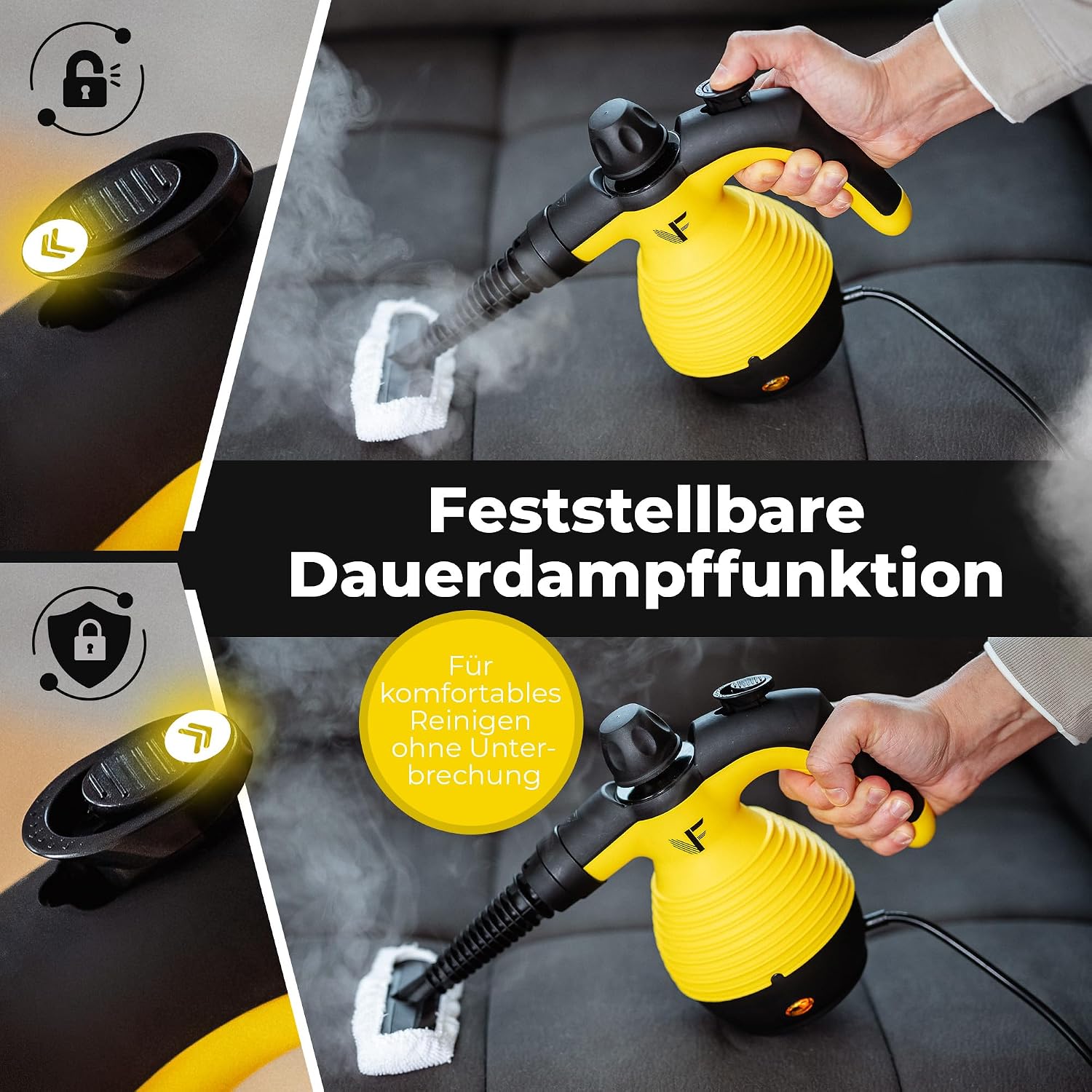 Neighbour's Friend® Dampfreiniger Neues Modell – Leistungsstarker Hand Steam Cleaner, 3,5 Bar Druck, 4m Kabel, 350ml Tank I Handdampfreiniger für Auto, Werkstatt, Haushalt & Fensterreinigung 3 Neighbour's Friend® Dampfreiniger Neues Modell – Leistungsstarker Hand Steam Cleaner, 3,5 Bar Druck, 4m Kabel, 350ml Tank I Handdampfreiniger für Auto, Werkstatt, Haushalt & Fensterreinigung – Bild 3