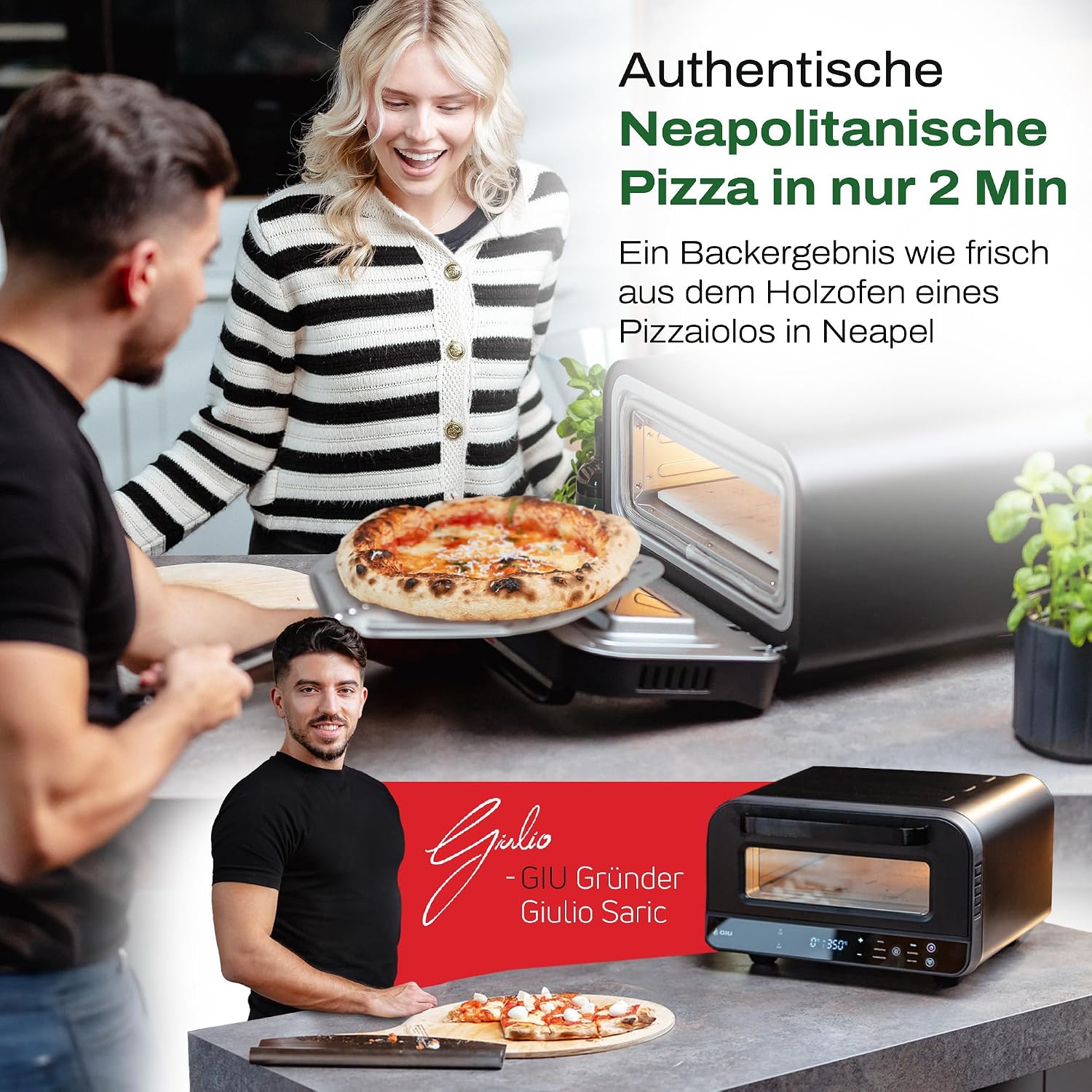 GIU Elektrischer Pizzaofen - Starker Elektro-Ofen für neapolitanische Pizza | Backofen, Pizzaofen, elektrisch, Electric Oven | Über 450 Grad FusionHeat-Tech | Genieße Steinofen-Geschmack Zuhause 3 GIU Elektrischer Pizzaofen - Starker Elektro-Ofen für neapolitanische Pizza | Backofen, Pizzaofen, elektrisch, Electric Oven | Über 450 Grad FusionHeat-Tech | Genieße Steinofen-Geschmack Zuhause – Bild 3