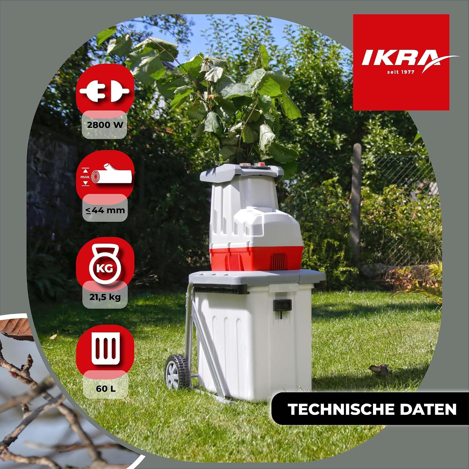 IKRA Elektro Gartenhäcksler Walzenhäcksler ILH 2800, Aststärke bis 44mm 5 IKRA Elektro Gartenhäcksler Walzenhäcksler ILH 2800, Aststärke bis 44mm – Bild 5