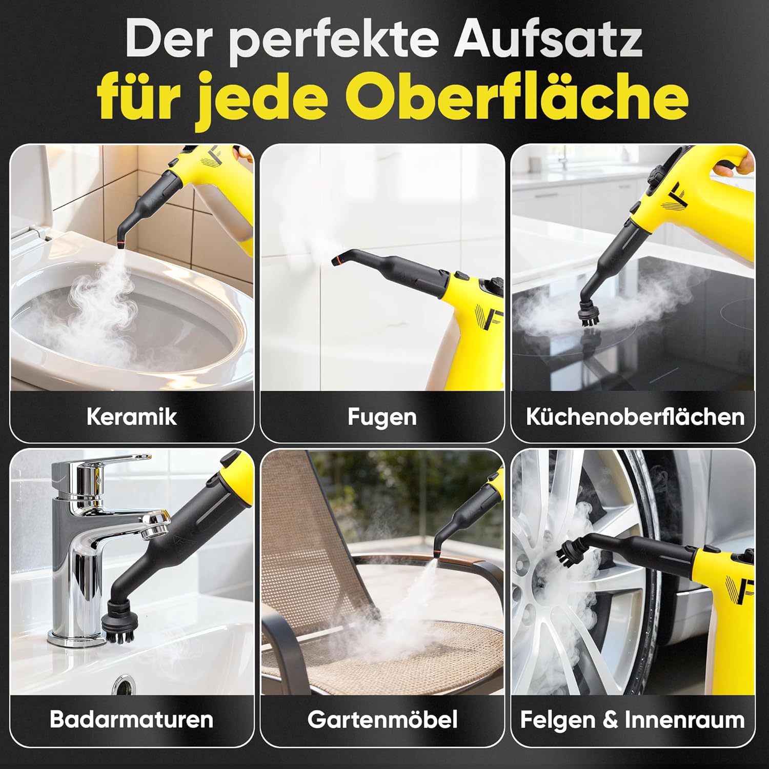 Neighbour's Friend® Dampfreiniger 2 in 1 mit Dampf Mop Funktion – Leistungsstarker Handdampfreiniger 1500W, 4m Kabel, 450ml Tank I Dampfreiniger Handgerät für Boden, Fenster, Bad, Teppich, Küche 5 Neighbour's Friend® Dampfreiniger 2 in 1 mit Dampf Mop Funktion – Leistungsstarker Handdampfreiniger 1500W, 4m Kabel, 450ml Tank I Dampfreiniger Handgerät für Boden, Fenster, Bad, Teppich, Küche – Bild 5
