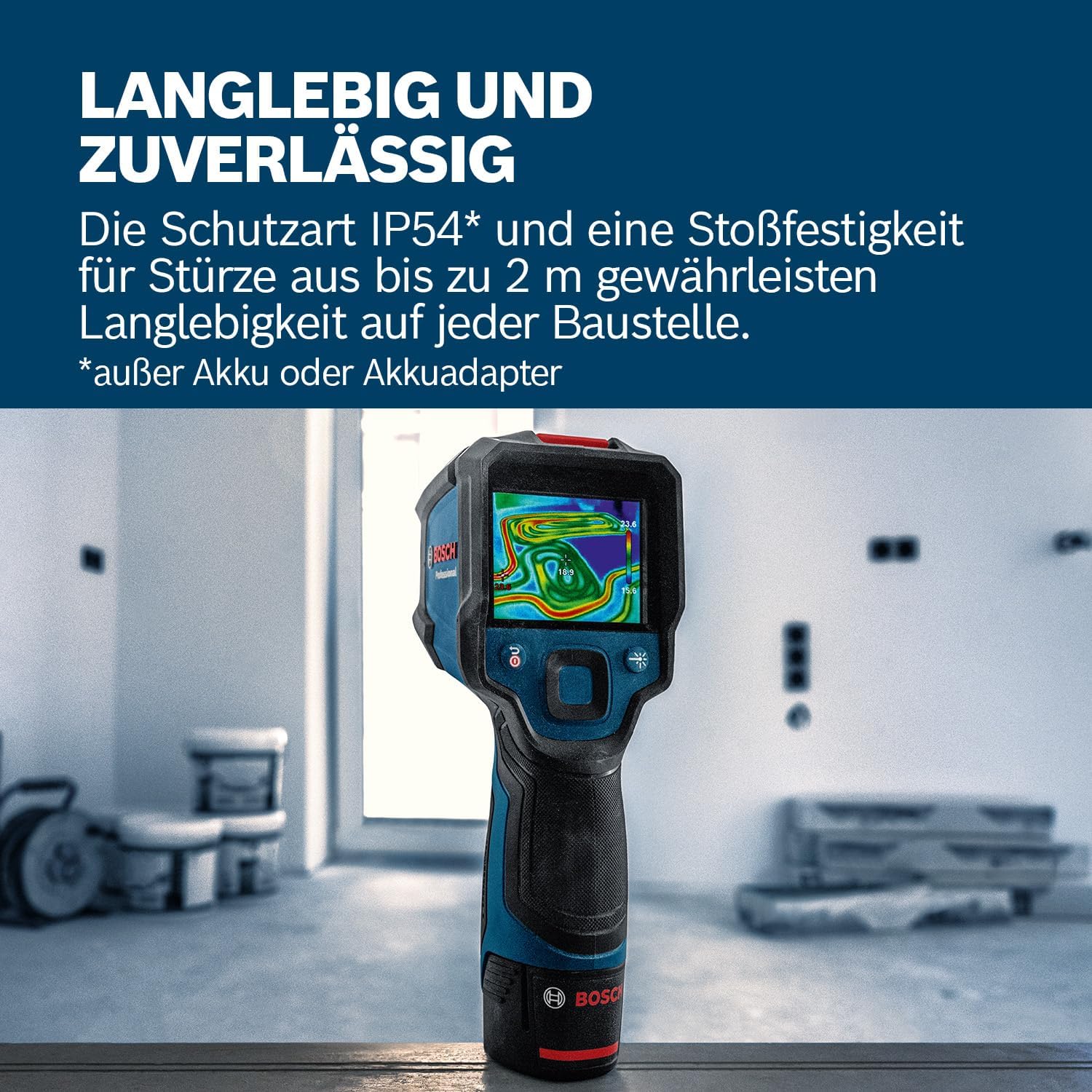 Bosch Professional Wärmebildkamera GTC 12V-450-13 (256x192 px Auflösung, -20°C bis +450 °C, Dual-Stromquelle, AA1 Batterieadapter, 4x 1,5 V LR6 AA, Tasche, USB-C Kabel, Faltbox) 5 Bosch Professional Wärmebildkamera GTC 12V-450-13 (256x192 px Auflösung, -20°C bis +450 °C, Dual-Stromquelle, AA1 Batterieadapter, 4x 1,5 V LR6 AA, Tasche, USB-C Kabel, Faltbox) – Bild 5
