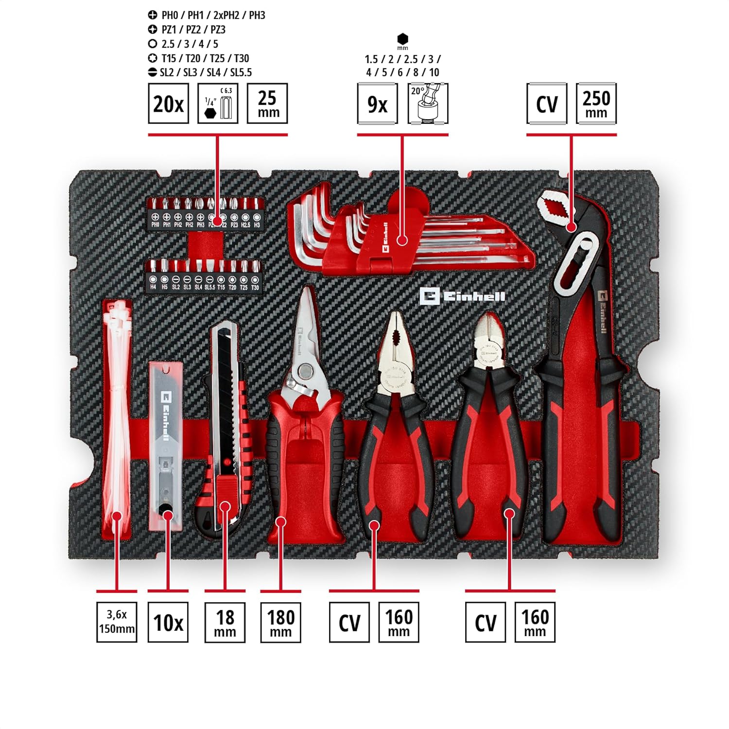 Einhell E-Case 79-tlg. Werkzeugkoffer Umzug 2 Einhell E-Case 79-tlg. Werkzeugkoffer Umzug – Bild 2